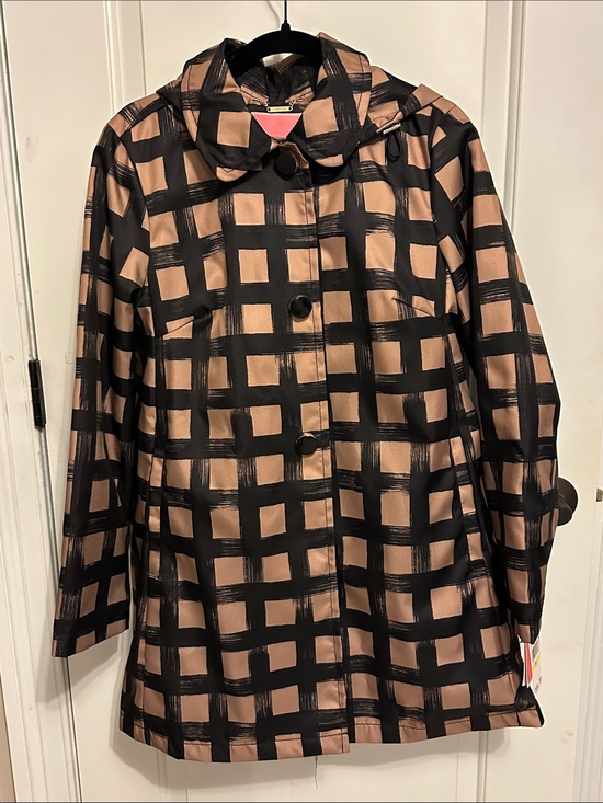 kate spade Jackets & Blazers - kate spade Black and Tan Checked Coat with Pink Label